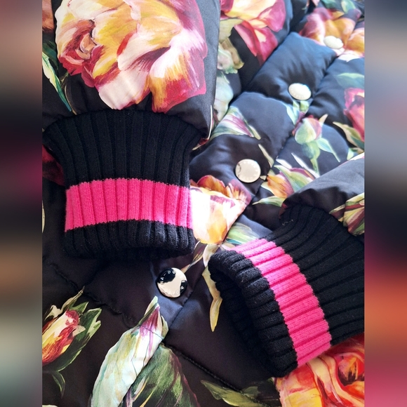 DOLCE GABBANA Long Floral Print Quilted Puffer Jacket IT 42 US 6 L Org $4,595 - Picture 10 of 16